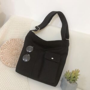 canvas tote bag with pocket and zipper